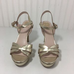 New Vince Camuto leather strappy platform sandal